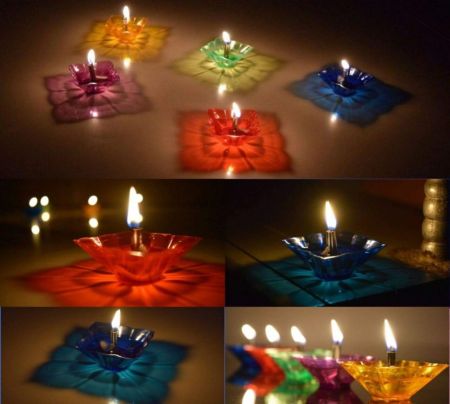 12 Designer Transparent Diya for Diwali