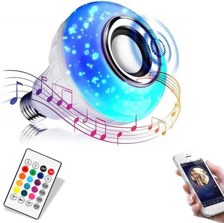 Wireless Light Bulb Speaker, Bluetooth Light Bulbs with Speaker