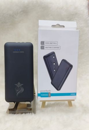 Sweez King A-68 10000mAh Power Bank  3 In 1 Built In cable