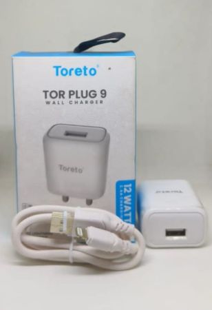 TORETO TOR-542-I TOR PLUG 12W CHARGER (LIGHTNING CABLE)