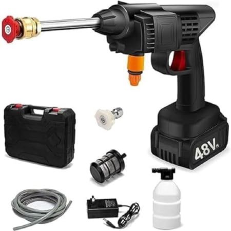 High Pressure Washer Water Spray Gun for Car Wash Bike Washing Cleaning 48V